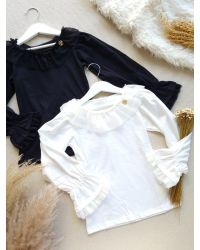 BLUSA INFANTIL MENINA COM TULE 1 A 4 - BIKA KIDS